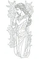 I want a forearm sleeve, patchwork make it look cool possibly Greek gods, stoicism, however also implement my background tattoo design idea