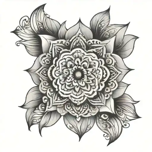 mandala flower tattoo design idea