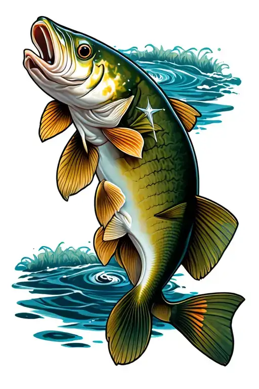 Tennessee, fishing, stars tattoo design idea