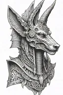 anubis skull tattoo design idea