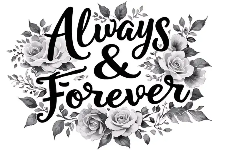 Always & Forever written in script tattoo design idea