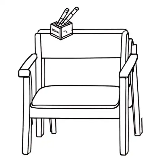Empty table and chair with a pack of cigarettes on top tattoo design idea