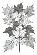 10 maple leaves stored in a black shaded rectangle. Some leaves can go outside the rectangle a bit tattoo design idea