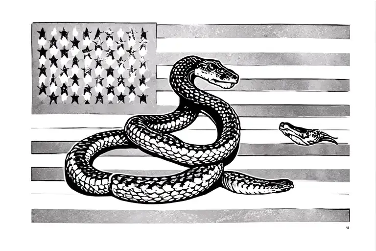 rattle snake American flag don't tread on me all tattoo design idea