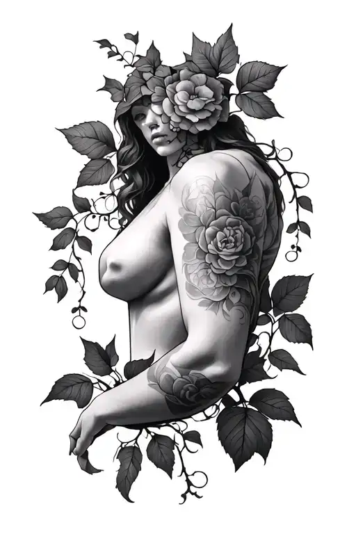 vine wrap on bicep and shoulder tattoo design idea