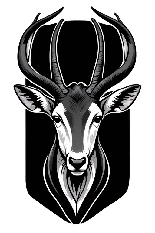 Eland Head Outline Of A minimalist tattoo tattoo design idea