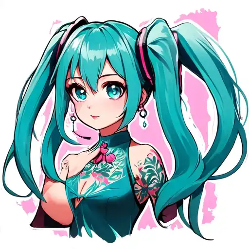 hatsune miku sleeve tattoo tattoo design idea