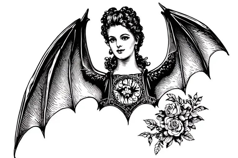 Bat Wings With tattoo design idea