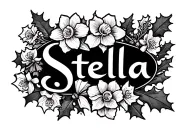"Stella" "Stella" narcissus flowers and holly flowers tattoo design idea