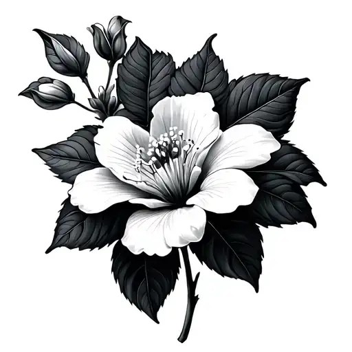 night blooming Jasmine flower tattoo design idea