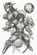 lord of the rings, final fantasy 7, and dragon ball z tattoo design idea
