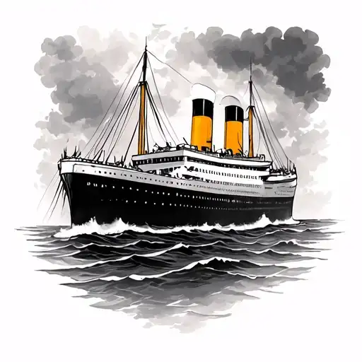 titanic present day tattoo design idea