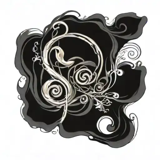 bass clef intertwined tattoo design idea