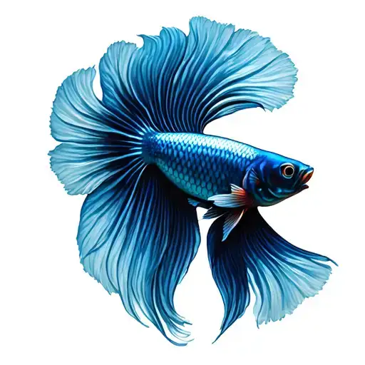 Freshwater aquarium with betta fish swimming tattoo design idea