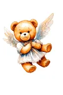 teddy bear angel tattoo design idea
