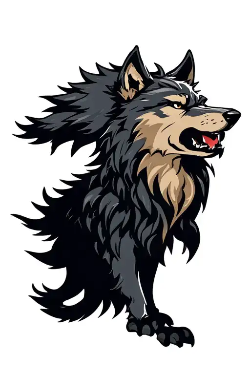 fenrir viking norse wolf tattoo design idea