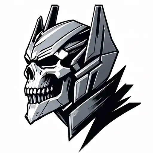 decepticon skull logo tattoo design idea