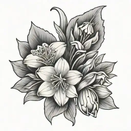 primrose and snowdrop flowers neo traditional style tattoo tattoo design idea