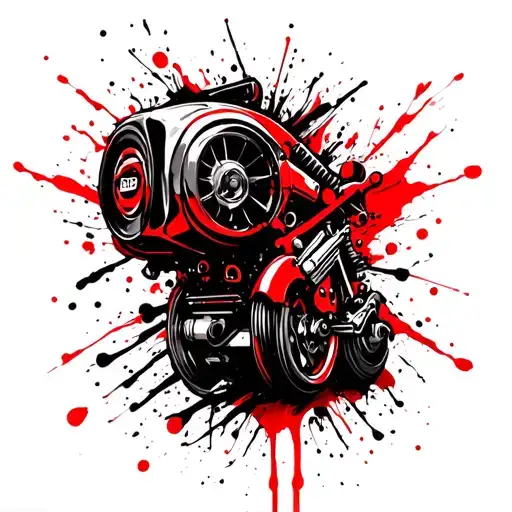 turbo motor tattoo design idea