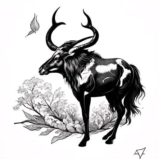 Taurus Sagittarius Aquarius zodiac sign strength & honor tattoo design idea