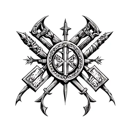 norse and Christian  tattoo design idea