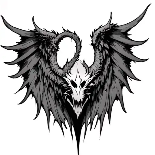 demon wings tattoo design idea