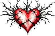 a heart with scars on it  tattoo design idea