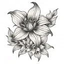 lily flower and sunflower flower tattoo design idea