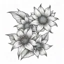 lily flower and sunflower flower tattoo design idea