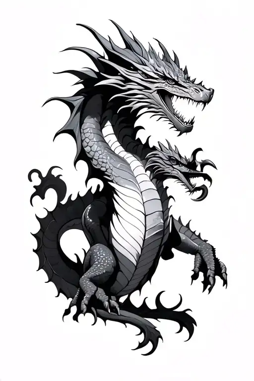 Dragon with Quantum physics  tattoo design idea