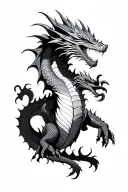 Dragon with Quantum physics  tattoo design idea