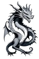 Dragon with Quantum physics  tattoo design idea