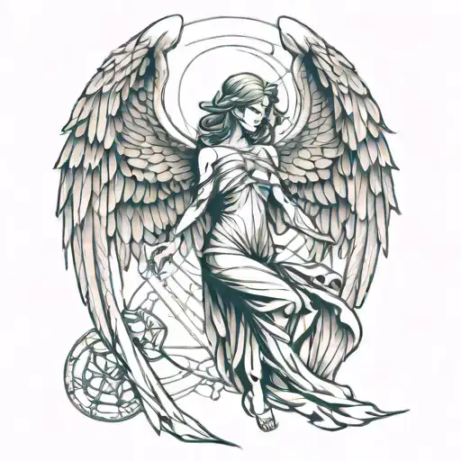 seraphim angel tattoo design idea