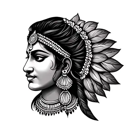 Indian Tamil culture tattoo design idea