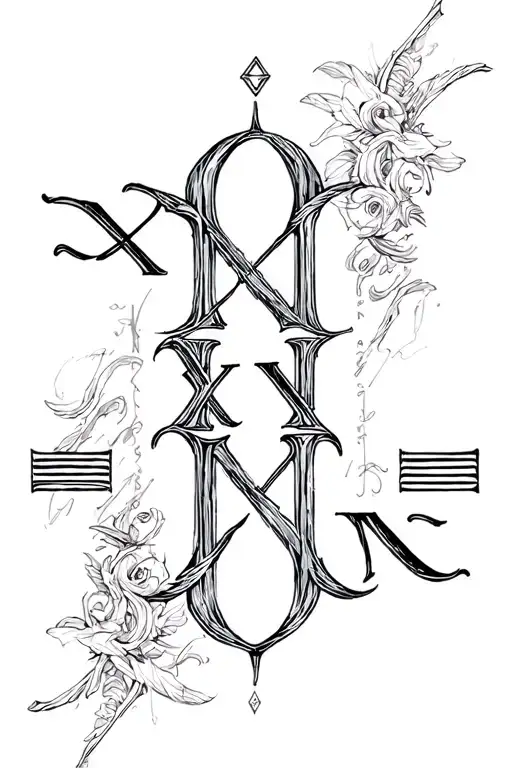 "XVII-XI-MMIII" Roman numerals tattoo design idea