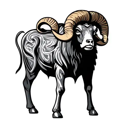 simpler Ram with 2007 in Roman numerals tattoo design idea