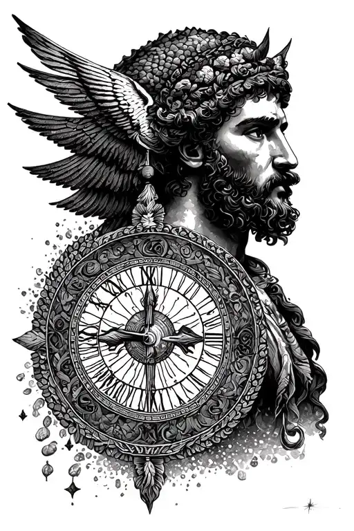 Greek Kairos and Chronos tattoo design idea