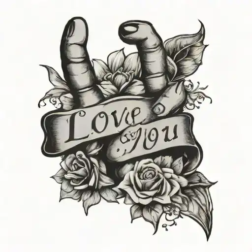 Words always and forever in i love you sign language  tattoo design idea