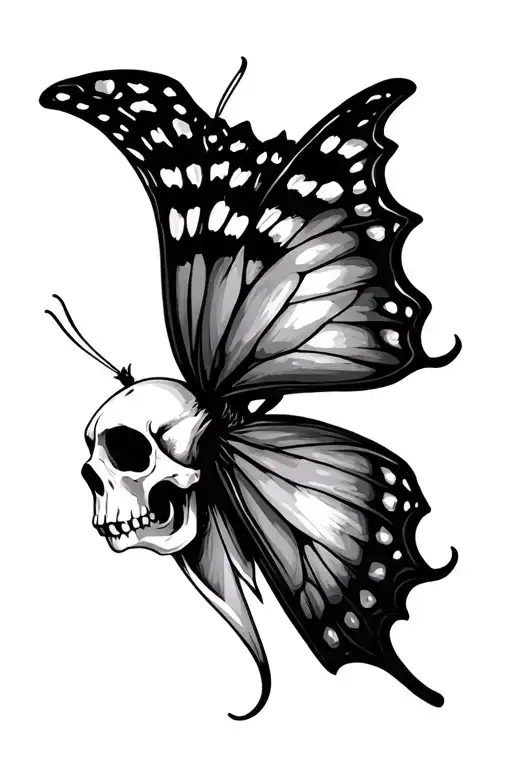 crow skull butterfly tattoo tattoo design idea