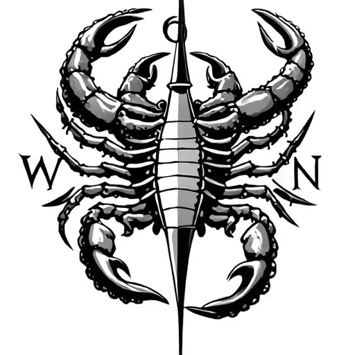 scorpion octopus on a viking compass tattoo design idea