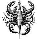 scorpion octopus on a viking compass tattoo design idea