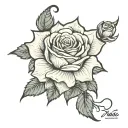 nana with rose tattoo design idea
