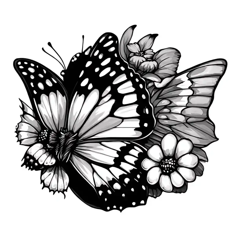butterfly with pet paws as the wings spread wide tattoo design idea
