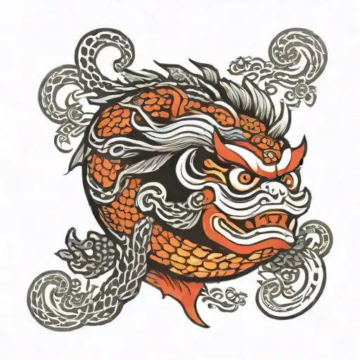 Daruma Dragon tattoo design idea