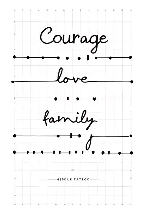 "Courage love family " Morse code design tattoo design idea