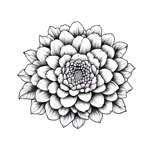 dahlia flower with a mandala combined tattoo design idea