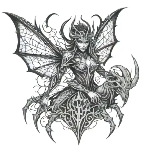 Daedric Prince namira  Arachne Spooky Theme Tattoo tattoo design idea