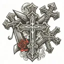 three crosses horizontally tattoo design idea