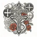 three crosses horizontally tattoo design idea