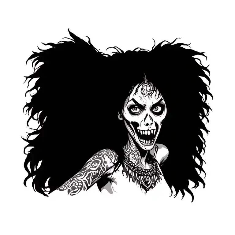 zombie hula girl tattoo design idea